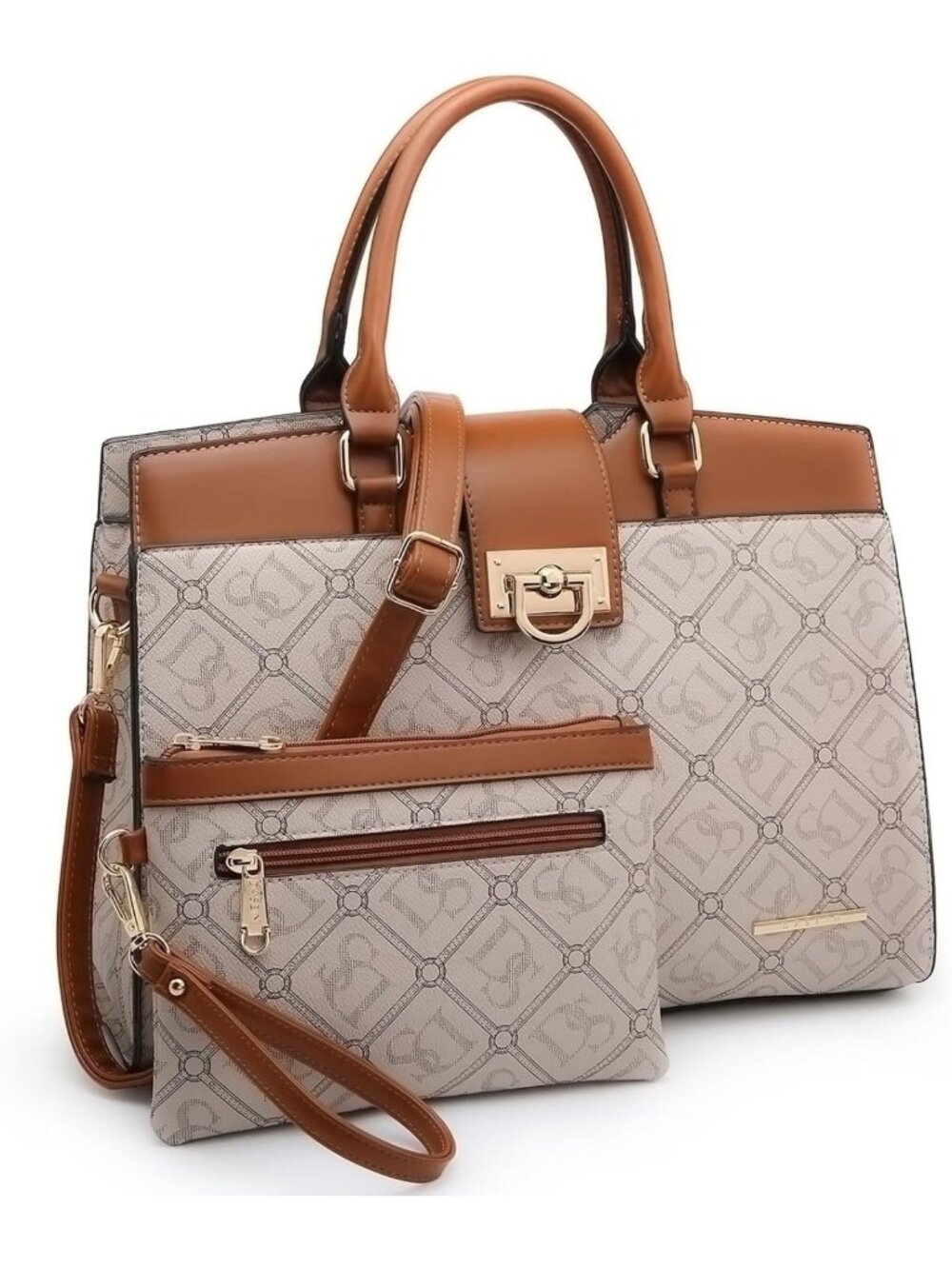 Stylish Monogram Satchel & Tote Set for Women - Large Shoulder Bags & Handbags